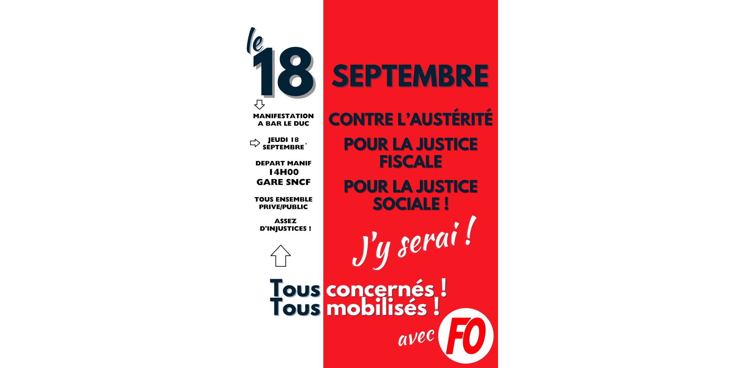18 septembre dans la MEUSE : assez d’injustices, mobilisons-nous !