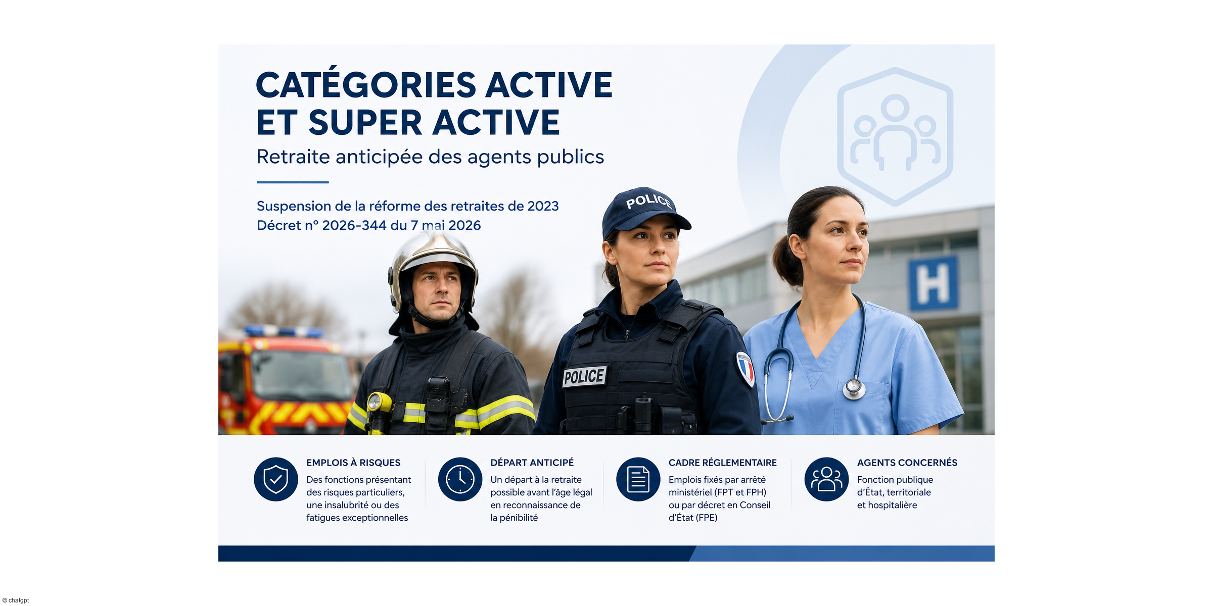 Évolution des conditions de départ anticipé à la retraite des agents relevant des catégories active et super active à compter du 1er septembre 2026