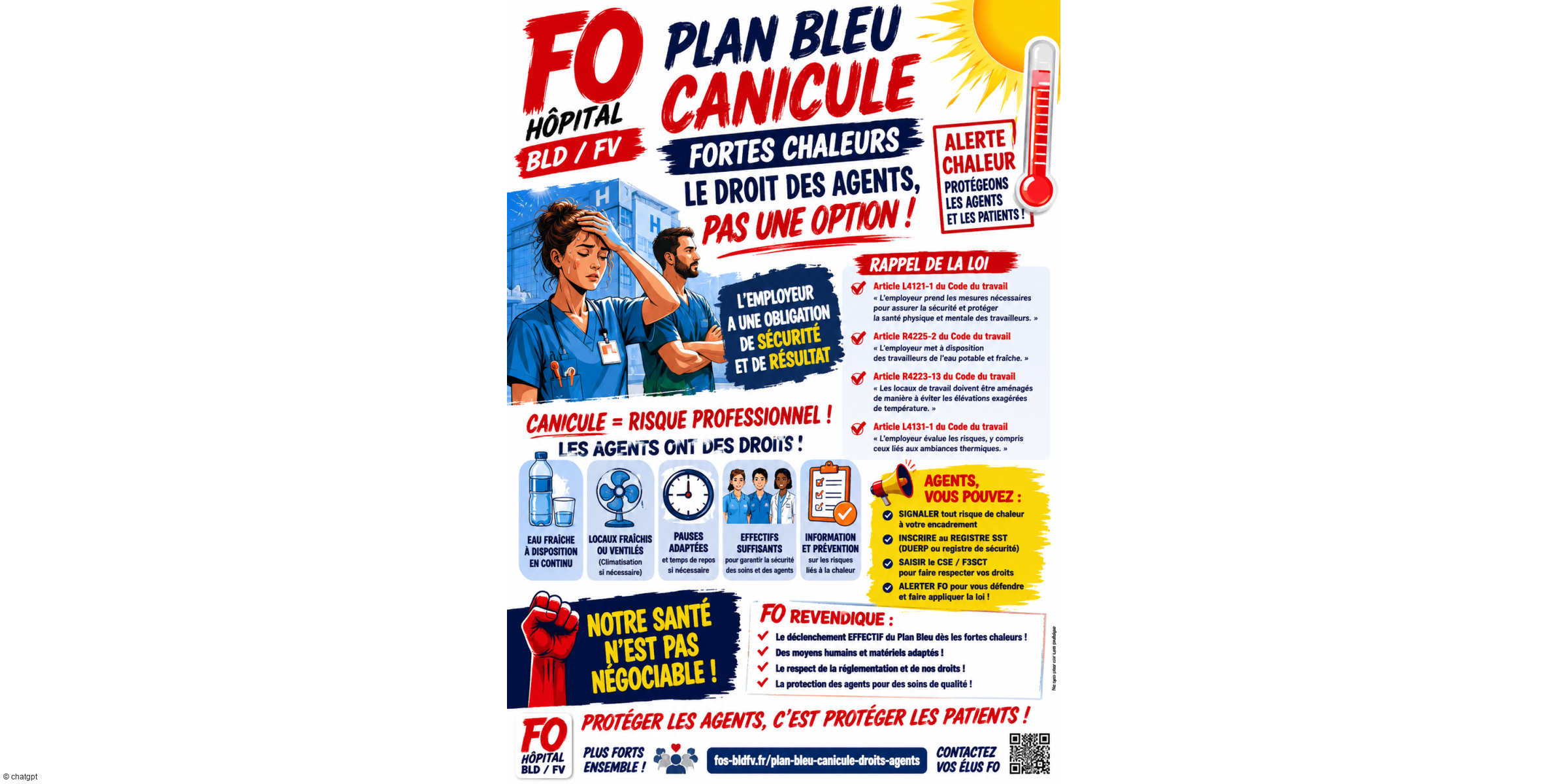 Fortes chaleurs : protéger les patients ET les agents