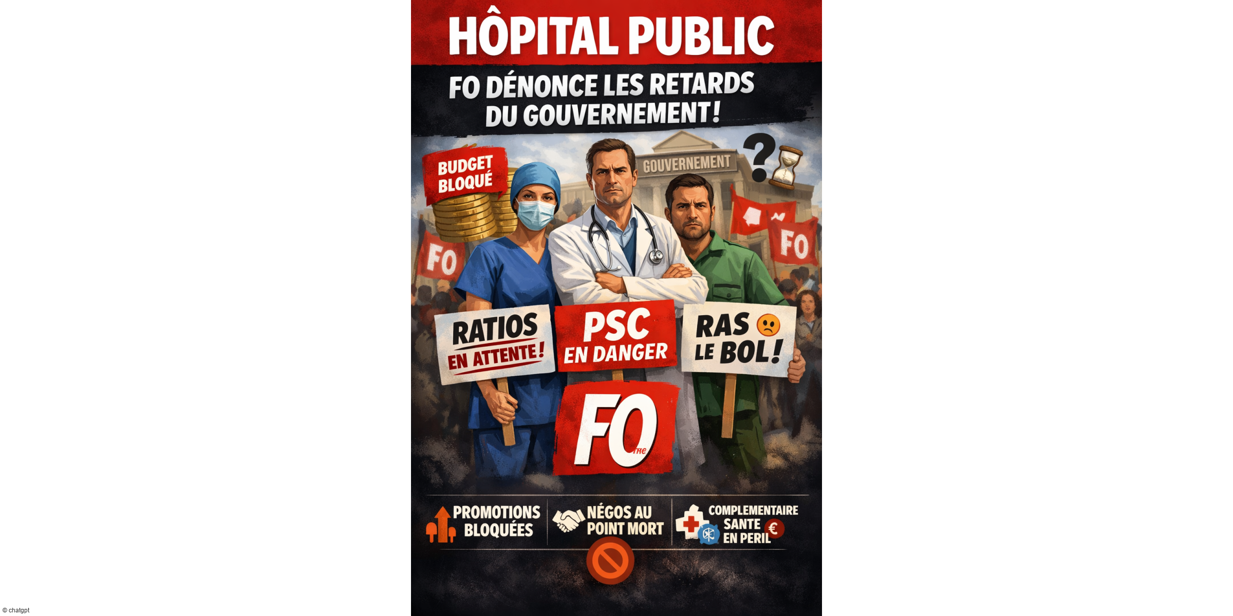 RATIOS – PSC :  Les hospitaliers, toujours et encore méprisés par le gouvernement !