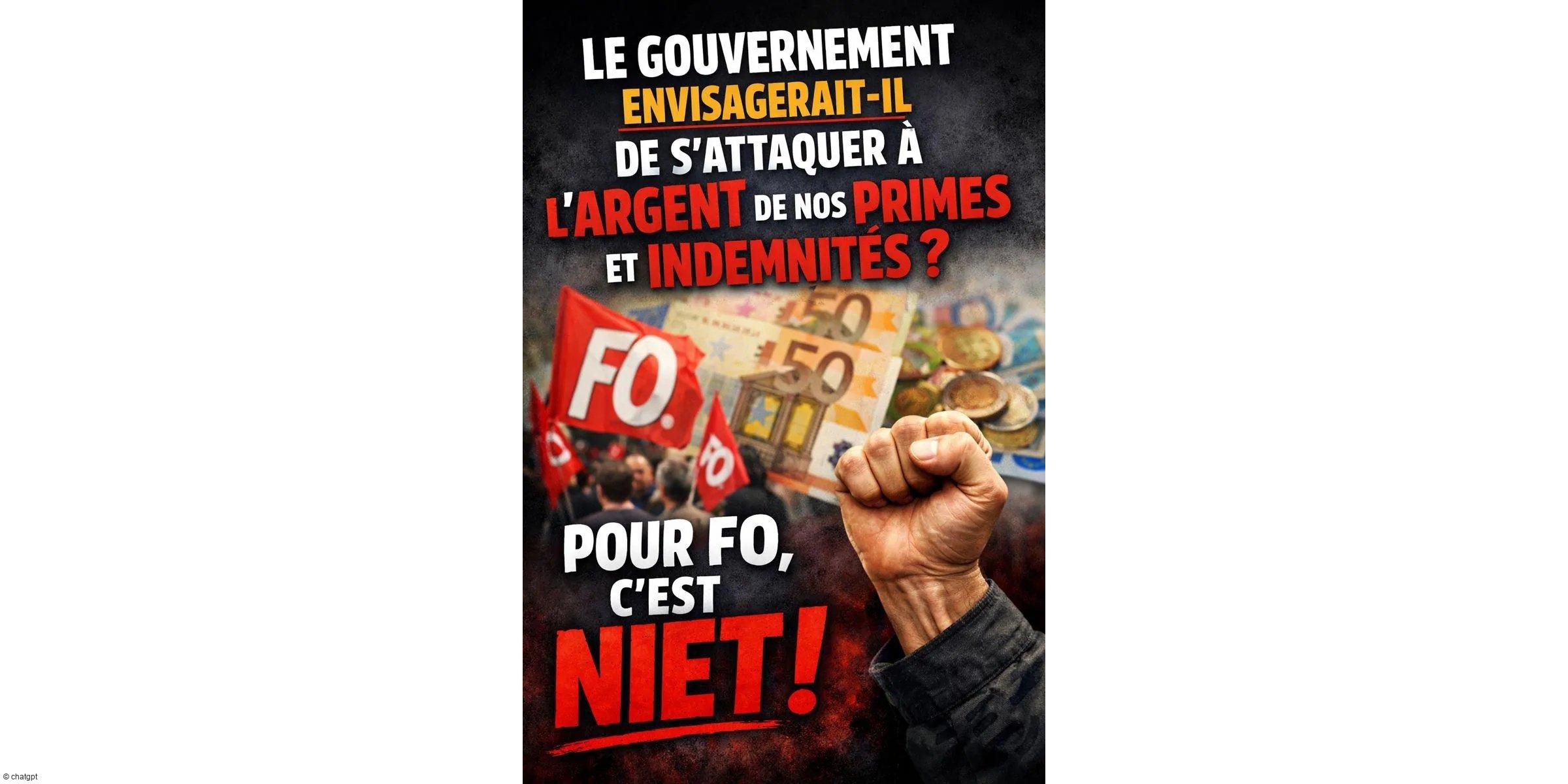 HOSPITALIERS : LE GOUVERNEMENT ENVISAGERAIT-IL DE TOUCHER À NOS PRIMES ET INDEMNITÉS ? FO DIT NON !