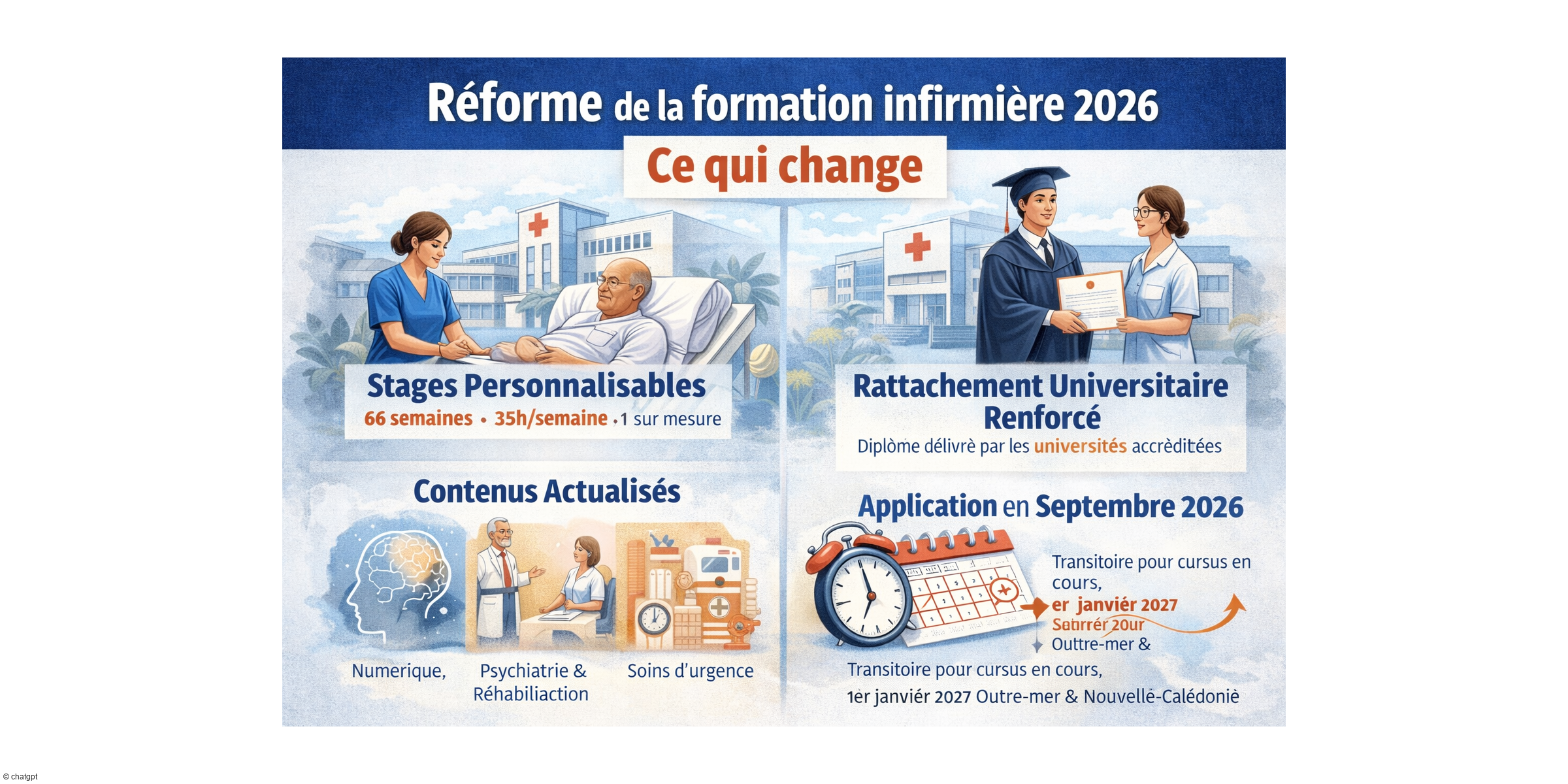 Réforme de la formation des infirmières : publication officielle des nouveaux texte