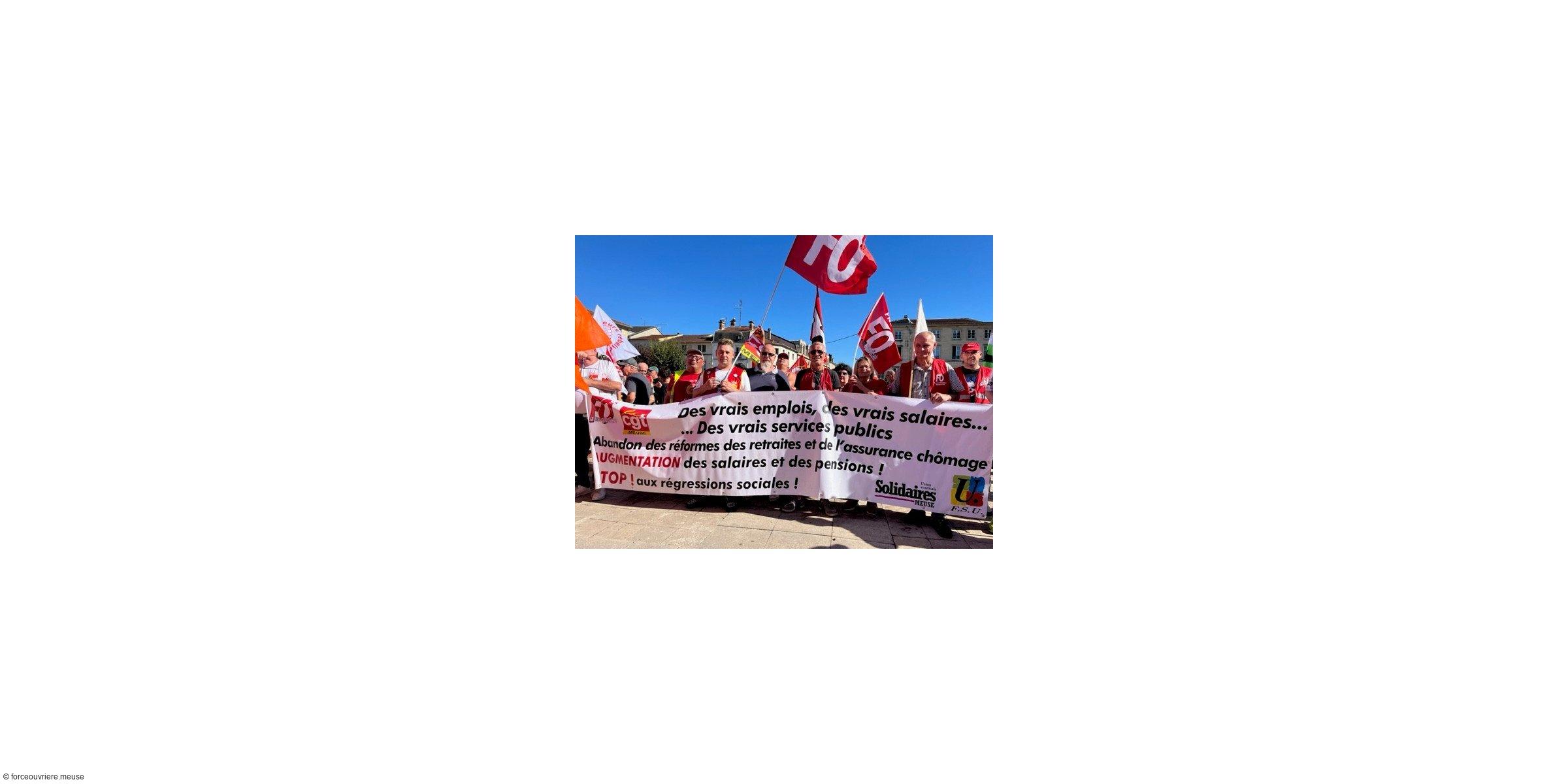 Mobilisation intersyndicale du 2 octobre : 300 personnes ont défilé à Bar-le-Duc, un succès selon les organisateurs.
