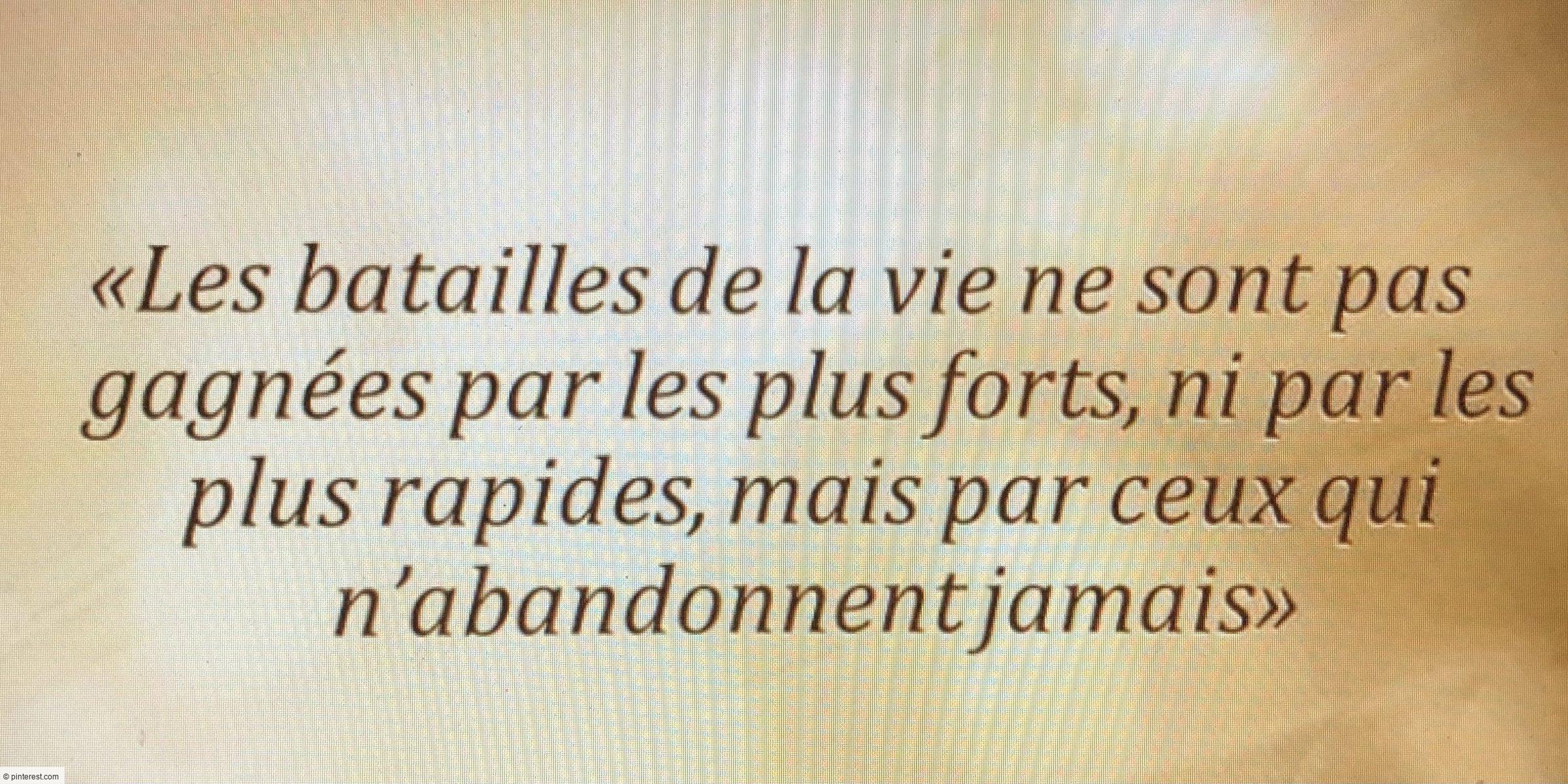 Tout vient à POINT à qui sait se BATTRE !!